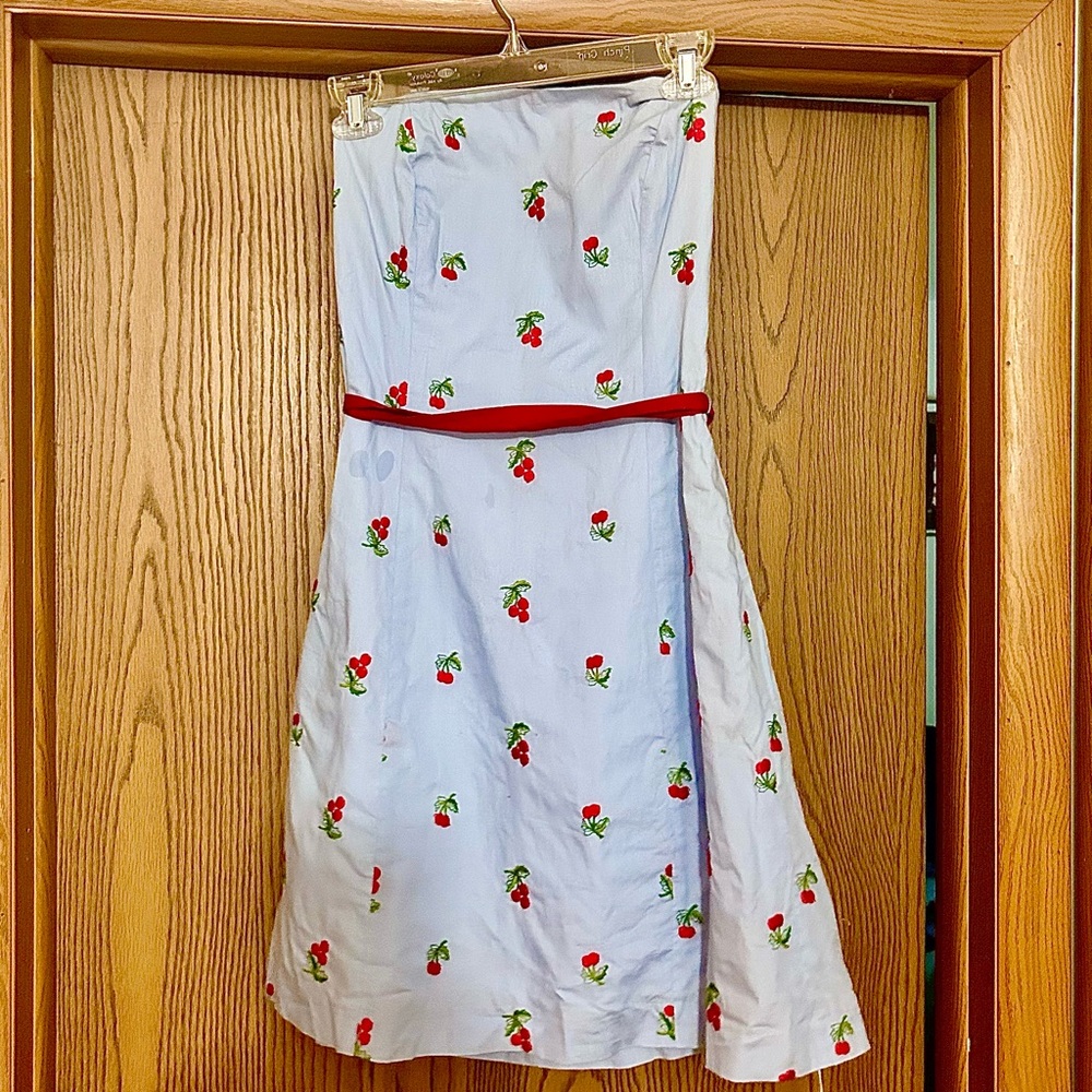 Shoshanna Cherry Embroidered Dress
